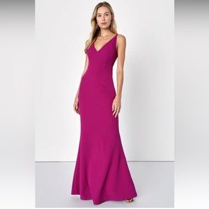 Lulus Melora Magenta Sleeveless Maxi Dress- Size Small Worn Once